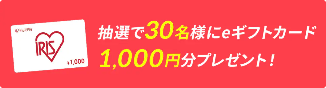 抽選で30名様にeギフトカード1,000円分プレゼント!